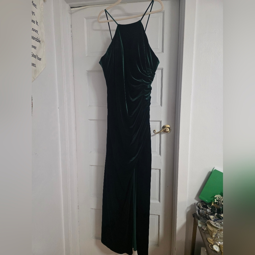 Dress By Christina, Dark Green Bridesmaid Dress Velvet